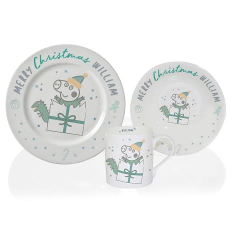 Personalised Peppa Pig George Pig Christmas Breakfast Set £29.99